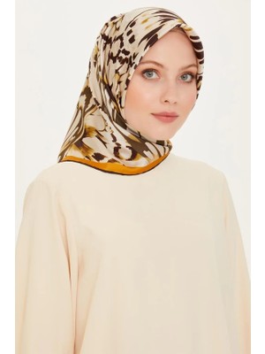 Armine Tivil Ipek Eşarp Ist 9256 - 34 Kahverengi Karışık Desen