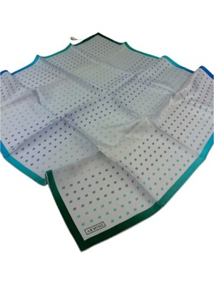 Armine Beyaz Monogram Desen Tivil Ipek Eşarp Ist 8936 - 35