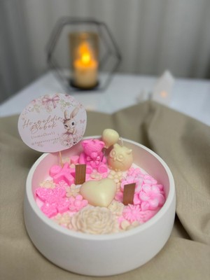 Serenity Sanat Dekoratif ve Hediyelik Yenidoğan Hoşgeldin Kase Konsept Mum %100 Soyawax