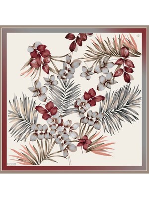 Armine Sura Saf Ipek Eşarp Ist 8946 - 06 Çiçek Desen