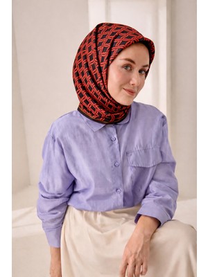 Silk Home Tivil Saf Ipek 11479 - 52446 Siyah Kırmızı Soyut Desen