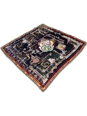 Cacharel Siyah Karma Desen Tivil Ipek Eşarp Ist 6626313 - 915