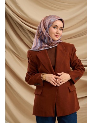 Silk Home Tivil Saf Ipek 11484 - 28 Pudra Çizgi Desen