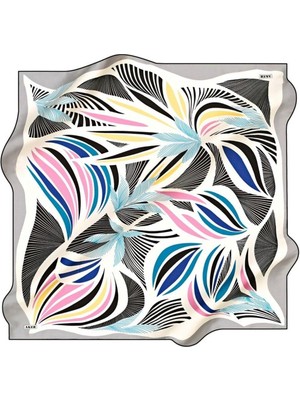 Aker Ipek Tivil Eşarp Ist 8558713-913 Gri Geometrik Desen