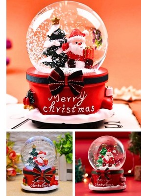 Marsilyan Mega Boy 2025 Yılbaşı Noel Baba ve Çam Ağacı Temalı Kar Püskürtmeli Işıklı Müzikli  Kar 16 cm- 17A