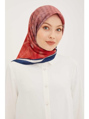 Armine Kırmızı Desenli Tivil Ipek Eşarp Ist 8906 - 35