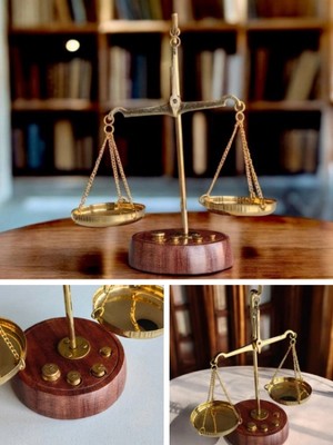 Marsilyan Retro Ahşap El Terazisi Kuyumcu Terazisi Antika Kolleksiyon Nostaljik 10 gr Pirinç Ağırlık