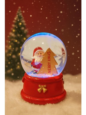 Marsilyan LED Işıklı MERRY XMAS  Noel Kar Küresi – 9 cm Orta Boy Dekoratif Hediye - 48
