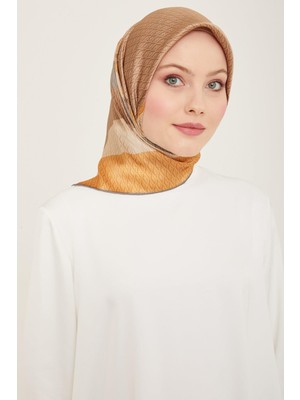 Armine Tivil Ipek Eşarp 9111 - 07 Sarı Karışık Desen