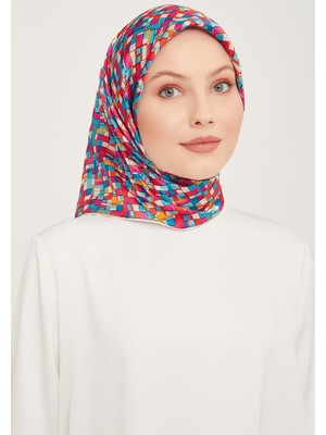 Armine Sura Ipek Eşarp 9004 - 28 Pembe Karışık Desen