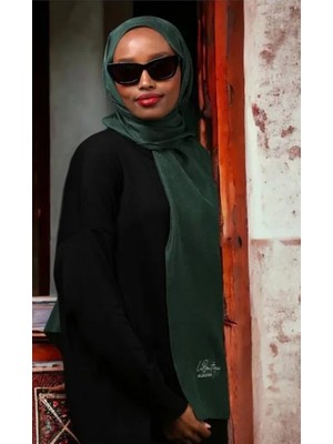 La Boutique Abiye Zümrüt Yeşili Düz Renk Şal Ist  1 - 26749