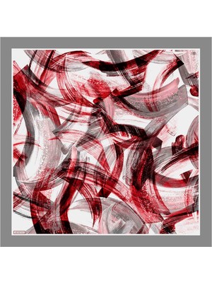 Armine Gri Batik Desen Tivil Ipek Eşarp Ist 8932 - 05