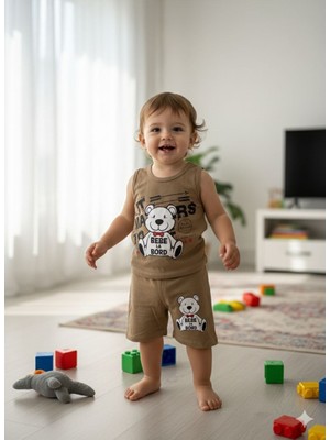 Efemkids 6/24 Ay Erkek Bebek Takımı %pamuklu Terleme Yapmaz Esnek Rahat Kalıp Şortlu Takım Yazlık  Yenidoğan Takımım