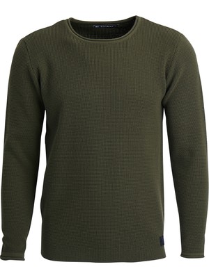 Bad Bear Dapple Knit Haki Yeşil Bisiklet Yaka Erkek Triko Kazak