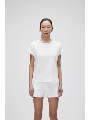 Bad Bear Violet O-Neck T-Shirt Off-White Beyaz Basic Kadın Tişört