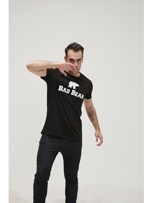 Bad Bear Bear Tee T-Shirt Siyah Logo Baskılı Erkek Tişört