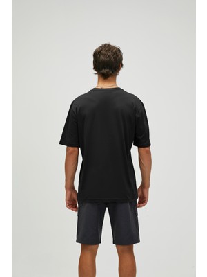 Bad Bear Title Oversize T-Shirt Siyah Baskılı Erkek Tişört