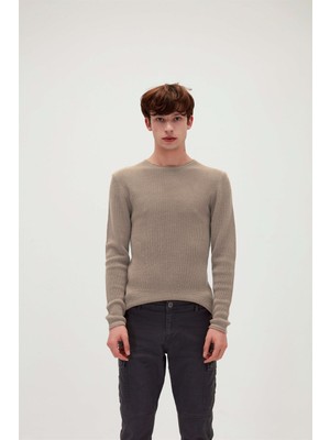 Bad Bear Dapple Knit Vizon Kahverengi Bisiklet Yaka Erkek Triko Kazak