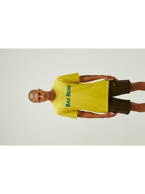 Bad Bear Title Oversize T-Shirt Cider Sarı Baskılı Erkek Tişört