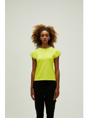 Bad Bear Mudra T-Shirt Sülfür Yeşil Basic Kadın Tişört