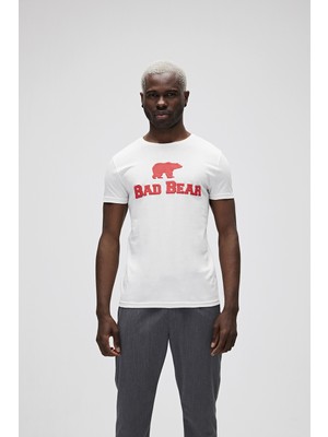 Bad Bear Bear Tee T-Shirt Off White Beyaz/Kırmızı Baskılı Erkek Tişört