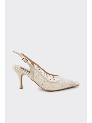 Derinet Taşlı Bilekten Bantlı Kadın Abiye Ayakkabı