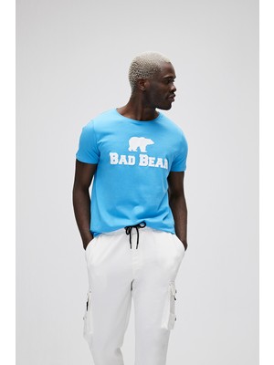 Bad Bear Bear Tee T-Shirt Mavi Baskılı Erkek Tişört