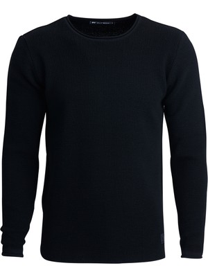 Bad Bear Dapple Knit Siyah Bisiklet Yaka Erkek Triko Kazak