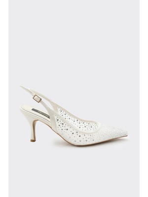 Derinet Taşlı Bilekten Bantlı Kadın Abiye Ayakkabı