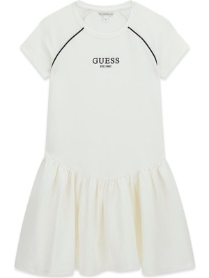Guess Bg Store Kız Çocuk Beyaz Elbise