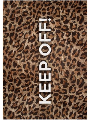 Kilim Home Mars 146 Leopar Keep Off Yazılı Modern Dokuma Taban Halı
