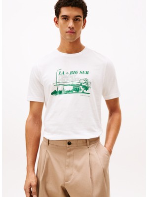 Tommy Hilfiger Beyaz Erkek T-Shirt MW0MW41464YBL_PHOTO Prınt Graphıc T