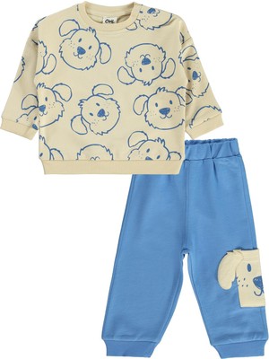 Civil Baby Köpek Baskılı 6-18 Ay Takım - Bej 12-18 Ay