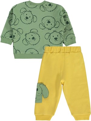 Civil Baby Köpek Baskılı 6-18 Ay Takım - Haki 12-18 Ay