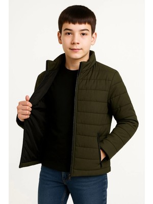 Marsilyan Şişme Mont Hafif ve Sıcak Tutucu Kışlık Fermuarlı Su Itici Rahat Günlük Mont Kapüşonuz M