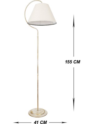 Venon Aydınlatma Lambader Gold Lena Elips Krem Sarı Patine Krem Şapka