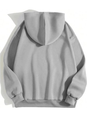 Marsilyan Düz Kapüşonlu Sweat - Boyalı Gri