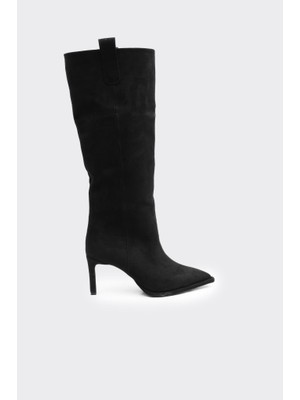 Derinet Fermuarsız Diz Üstü Kadın Çizme