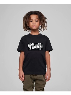 Marsilyan Baskılı T-Shirt - Siyah