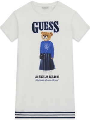 Guess Bg Store Kız Çocuk Beyaz Elbise