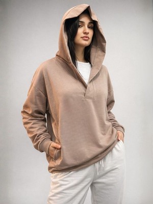 Trendseninle Vizon Premium Modal Kumaş Regular Eşofman Üstü