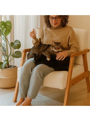 Zem Pavia Berjer Natürel Ahşap, Kırık Beyaz