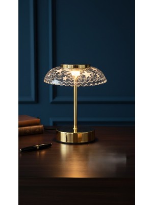 Lumindra Zirve Seçenek: Crystal Star Gold Dokunmatik Şarjlı LED Masa Lambası - Yıldızlı Kristal Gece Lambası