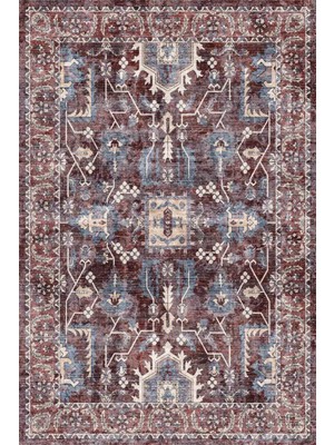 Kilim Home Mars Halı Geleneksel Osmanlı Motifli Bordo Eskitme Halı MARS2260