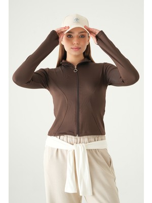 Rays 8327A Fermuarlı Hırka Kahve