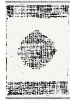 Kilim Home Mars 2088 Beyaz ve Gri Tonlarında Otantik Desen Kaymaz Taban Dekoratif Halı