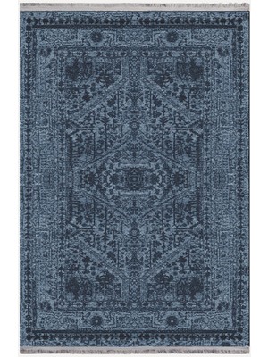 Kilim Home Mars Serisi Lacivert Eskitme Antika Desen Kaymaz Taban Şönil Halı