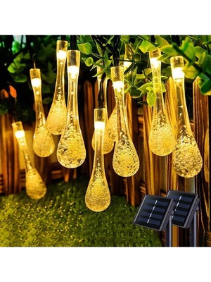 Popüler Sepet Solar 5 Metre 20 LED Günışığı Damlacık Işıkları, Güneş Enerjili LED Işıklar Dış Mekan