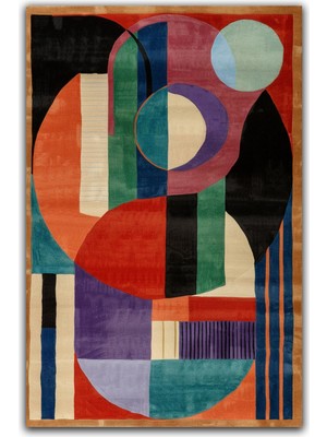 Kilim Home Geometrik Desenli Çok Renkli Modern Salon Halısı  Mutfak Halısı Dekoratif Halı Mars 219