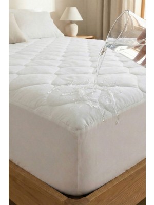 Moya Home Yatak Alezi Pamuklu Kapitone Fitted Full Kenar Sıvı Geçirmez Yatak Koruyucu Beyaz